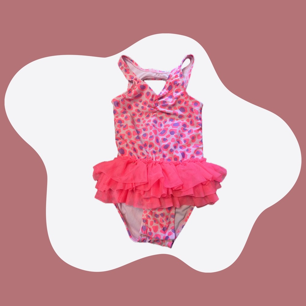 Pink Ruffled Kids Swimwear